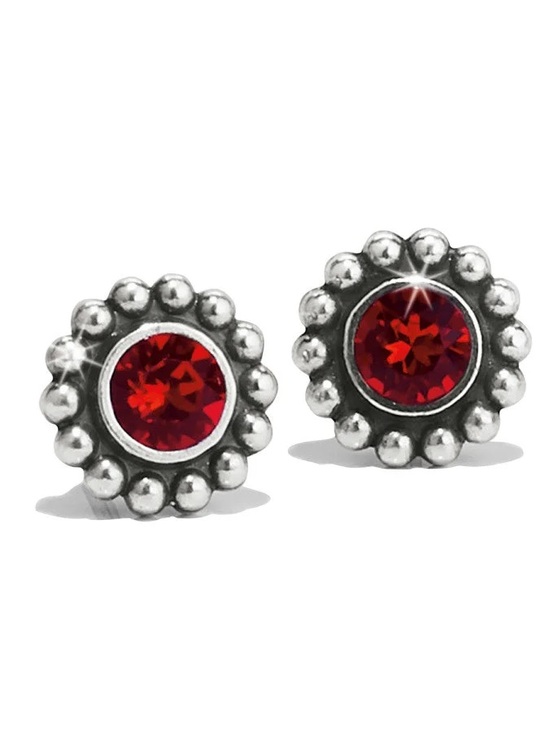 Brighton Jewelry - Brighton Twinkle Mini Post Garnet Red Crystal Silver Earrings